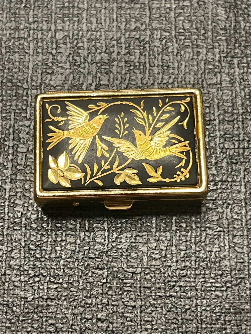 Vintage Damascene pill box